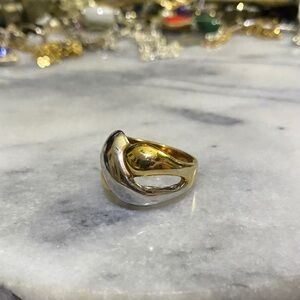 Elegant 14KT Gold & Sterling Silver SETA  Ring- Sz 9, Exquisite